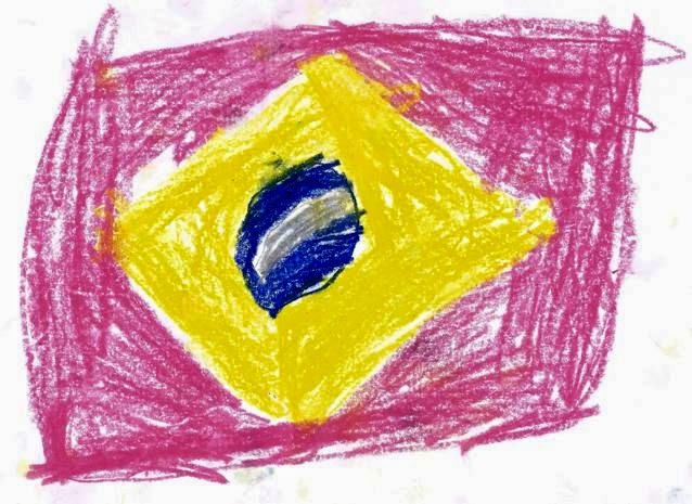Brasil em rosa - por Anabella (4 anos)