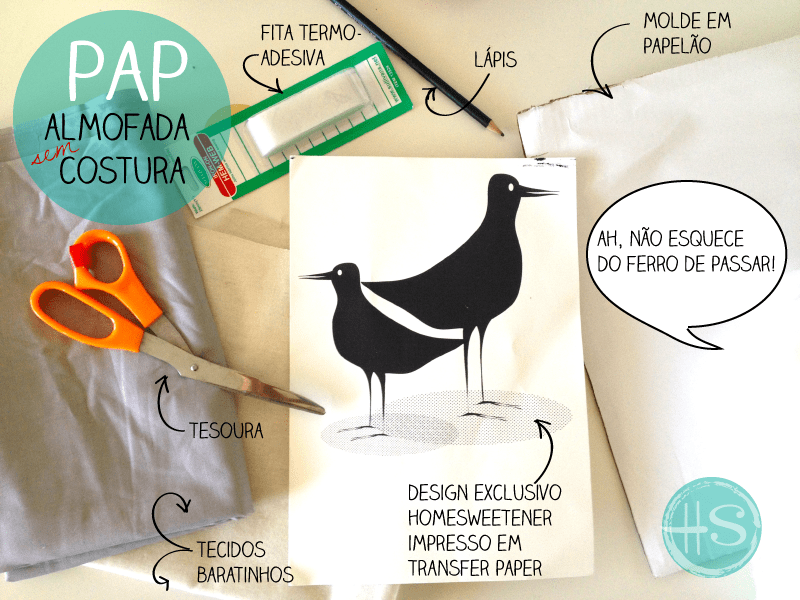 Como fazer uma almofada sem costura – Erica&nbsp;Palmeira
