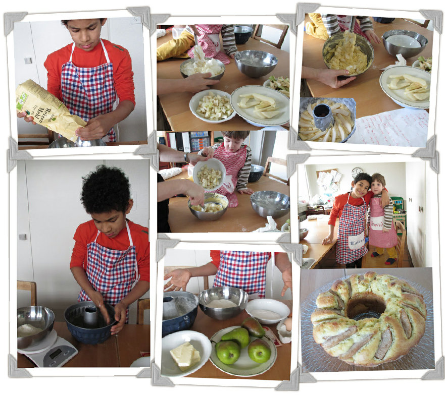 Cozinhar com crianças – Receita de bolo de pera